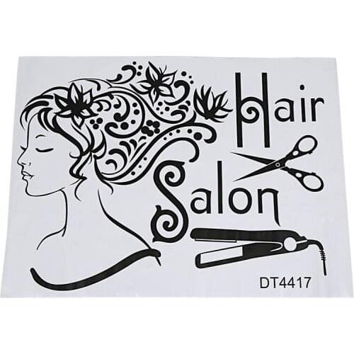New Wall Decals Beauty Salon Hair Salon Fashion Girl Woman Haircut Scissors Hairdressing Barbershop PVC Sticker Wall Decor Mural
