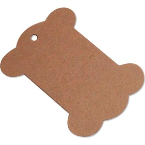 6.2X10.5Cm Bone Shape Kraft Paper Hang Tags For Picking Ropes Blank Paper Cards With Wishes For Hand Made Gift Swing Tags