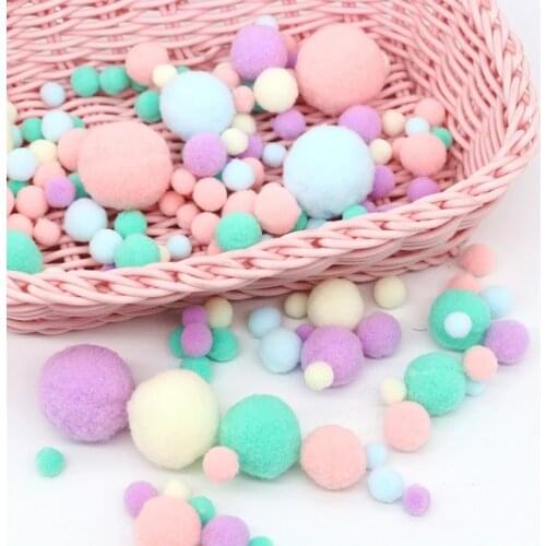 Kids DIY Pompoms Toy Craft Supplies Mini Fluffy Pompon 10/15/20/25mm Pom Poms Christmas Home Decoration Accessories 100pcs/lot