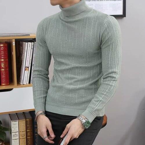 European Style Casual Mens Sweater O-Neck Striped Slim 2021 Autumn Best Selling Bottoming Pullover