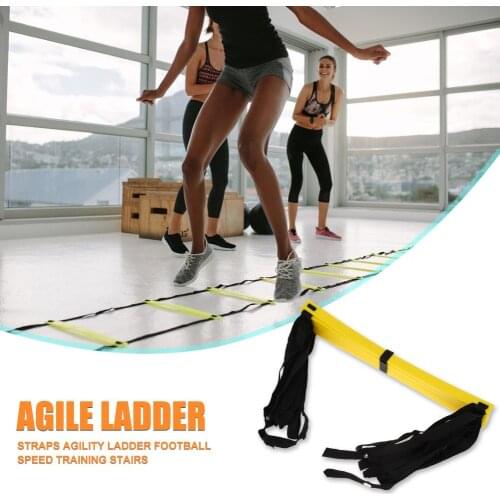 Hot Sale Agility Ladder Multi-function Hit Color Multi 5 Rung Nylon Strap Agility Ladder Speed Training Stairs for Soccer