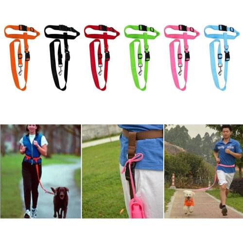 Adjustable Handsfree Dog Pet Walking Running Jogging Lead Leash Waist Belt Chest Strap