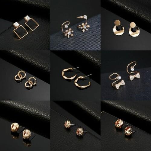 Gold Color Stud Earrings Fashion Small Delicate Earrings Jewelry for Women Earrings New Trendy Wedding Gifts Accessories