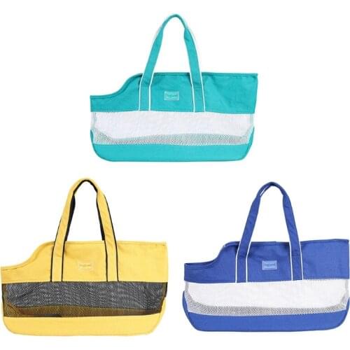 Dog Puppy Bag Small Pet Carrier Outdoor Travel Handbag for Shopping Canvas Mesh Shoulder Bag Soft Detachable Pad