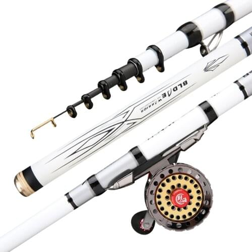 Carbon 4.5m 5.4m 6.3m 7.2m 8.0m 9.0m Telescopic Fishing Rod Light Front Fishing Pesca Spinning 3 Positioning Pole Sea Fish Peche