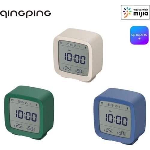 Youpin Qingping Smart Bluetooth-compatible Alarm Clocks Temperature Humidity Display LCD Screen Adjustable Nightlight XiaoMi App