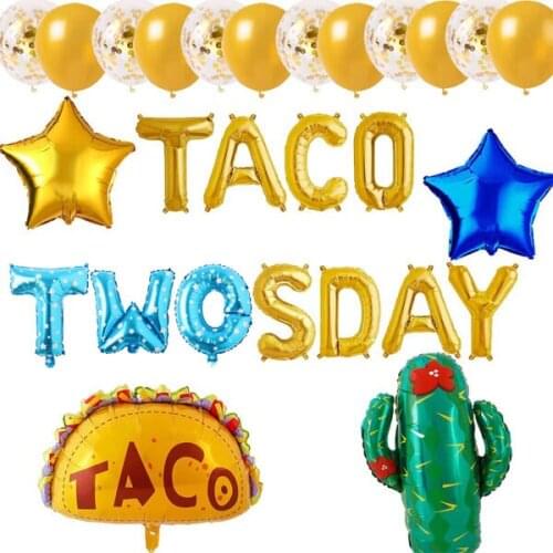 Taco Twosday Balloons, Fiesta 2nd Birthday Banner, Taco/Fiesta/Cinco De Mayo/Mexican/Feliz Compleanos/Sombrero Cactus Themed