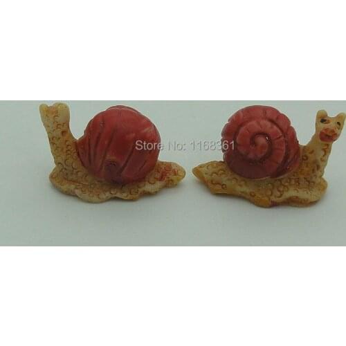 1pcs/lot resin solid red snail cartoon 20mm fairy garden gnome moss terrarium decor crafts bonsai home DIY A115-3