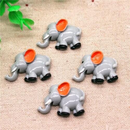 10pcs Kawaii Resin Cartoon Animal Elephant Miniature Art Supply Decoration Charm Craft,22*32mm