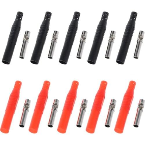 10Pcs Brass Insulated Shrouded Safety 4MM Banana Female Jack Socket Solder Cable Plug Connector Accessories