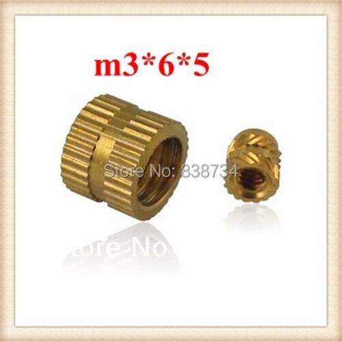 100pcs m3*6*5 high quality brass knurled injection nut
