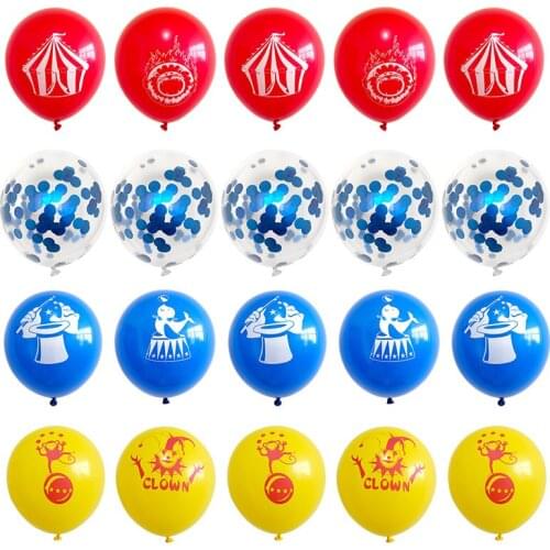 20Pcs Confetti Latex Balloons 12inch Circus Monkey Clown Shape Happy Birthday Party Wedding Christmas Decor Supplies Kids Baloon