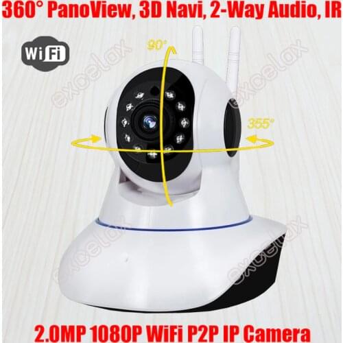 3D Navi Panoramic Onvif Wireless 2MP 1080P WiFi Baby Monitor Home Nanny IP Robot Camera Mobile Phone Video Surveillance