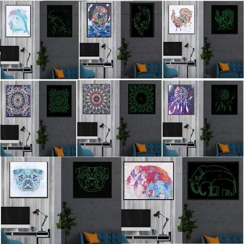 5D Diamond Painting Luminous Special Shaped Diamond alien Mosaic Cross Stitch Rhinestone Embroidery Home kids room Decoration
