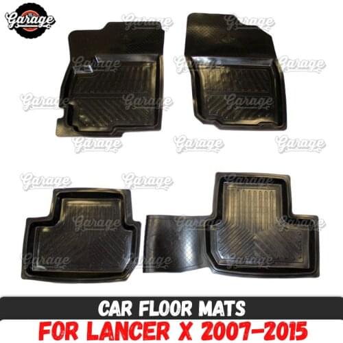 Car floor mats for Mitsubishi Lancer X 2007-2015 rubber 1 set / 4 pcs or 2 pcs accessories protect of carpet car styling