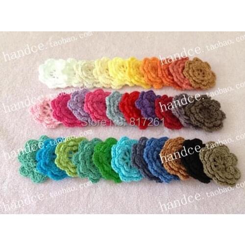 Free shipping fashion 30 pic/lot cotton crochet 3D patches for clothing iron applique with flowers sew on patches for decoration