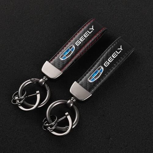 For geely emgrand gt gc9 gc6 ec718 ec7 ec8 ck emgrand GS GL Car Carbon fiber Leather Car KeyChain Custom sports Key Rings gift