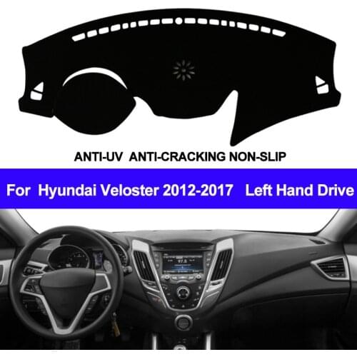 TAIJS Car Dashboard Cover For Hyundai Veloster 2012 2013 2014 2015 2016 2017 Dash Mat Dash Pad Carpet Anti-Sun Anti-UV Anti-slip