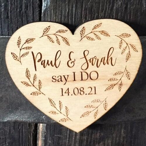 Personalised Wooden Save the Date Magnet, Wedding Date, Wedding Invite, Wedding Favours, Save The Date Magnets