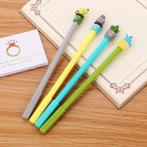 Ellen Brook 1 PCS Korean Stationery Cute Cactus Pen Advertising Gel Pen School Fashion Office Supplies Kawaii Gift Pens