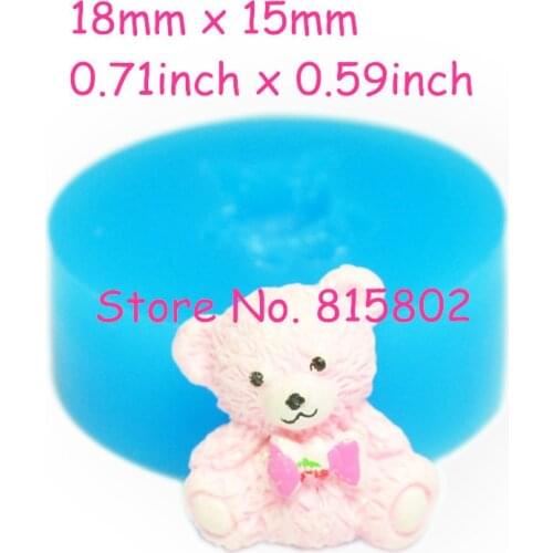 DYL215U Cute Bear Silicone Mold with Bow Cake Decoration Food Safe Gum Paste Soap Butter Sugar Nougat Mould