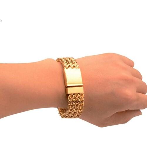 Hot Sale Sporty Bracelet Chain Polished Stainless Steel Charming Gold Figaro Cuban Curb Link Chain Mens WomensBracelet Bangle