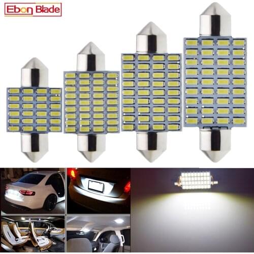 2Pcs C5W LED Bulb C10W White Festoon 31mm 36mm 39mm 41mm Car Interior Lights Dome Reading License Plate Lamp 12V DC Auto Styling