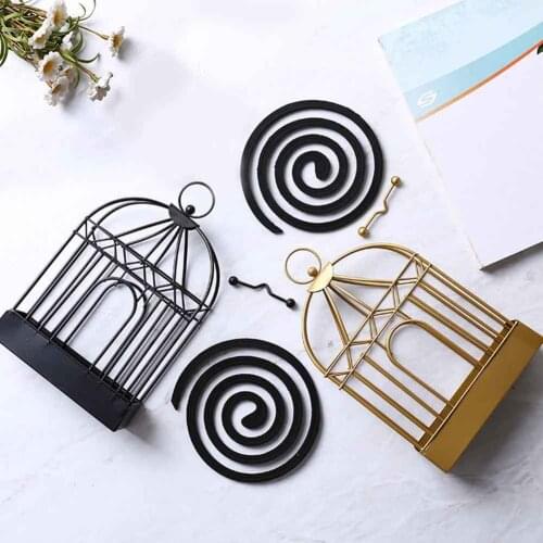 Nordic Style Iron Metal Mosquito Coil Holder Birdcage Incense Rack Home Decoration