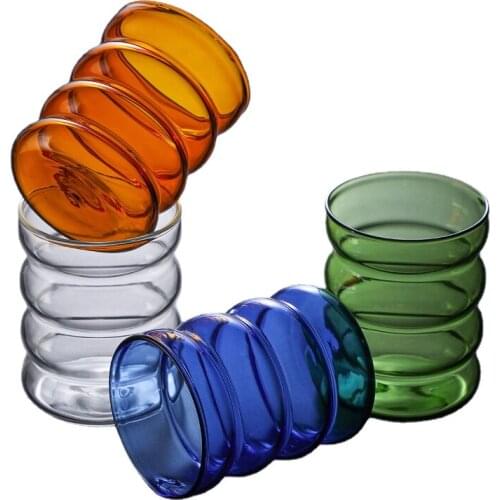 300ml Multi-Purpose Coffee Milk Mug Colored Glass Rotating Thread Beer Steins Cola Cool Drinks Cup Fashion Drinkware