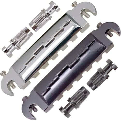 A Set 6 String Guitar Compensated Bridge Tailpiece For Electric Guitar Turn Over Bridge Tailpiece Guitar Parts