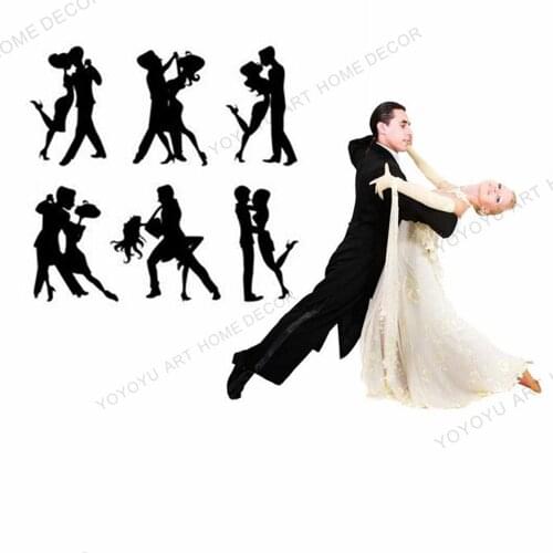 Dancing with the Stars Couples Dance Decal Romantic Girlfriend Gifts Vinyl Wall Art Decoration Self-adhesive Wallpaper rb484