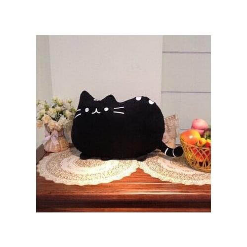 New plush black lovely big face cat toy earth lazy cat doll gift about 40x30cm 0466