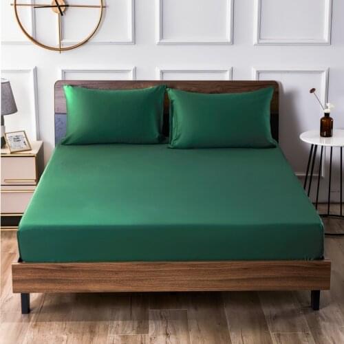 European Simple 100% Cotton Charming Fitted Sheet Cozy Soild Color High-end Breathable Bed Sheet for Home Decor Hotel Renewal