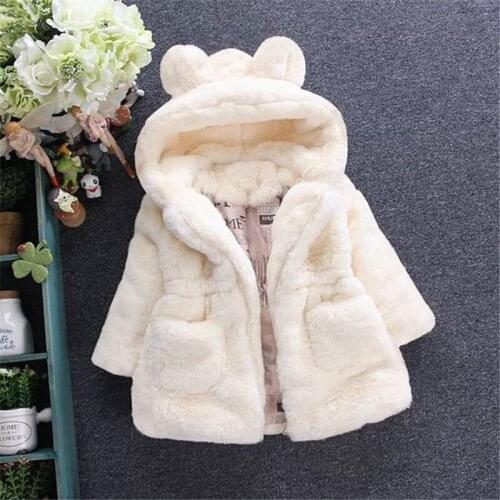 Autumn Winter Jacket Kids Baby Girls Boys Fashion Coats Artificial Fur Warm Hooded Infant Clothing Childrens Jacket HPY038