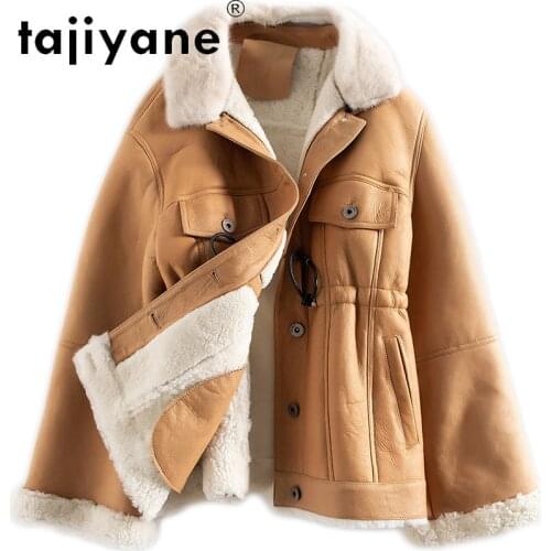 Winter Women Coats 2021 Real Fur Coat Woman Natural Mink Fur Collar Clothes Genuine Wool Jackets Mujeres Abrigos TN501