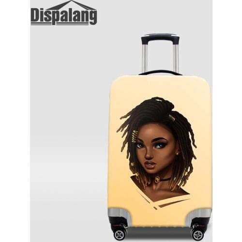 Travel on Road Afro Girls Black Art Printing Luggage Protective Dust Cover Durable Suitcase Cover Elastic Travel Accessories