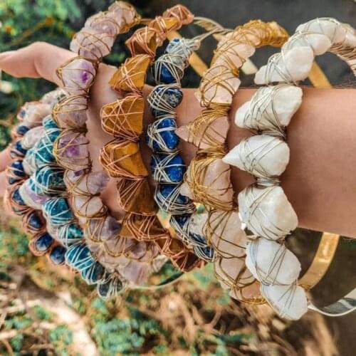 Handmade Raw Crystal Headband Accessories Jewelry Bohemia Crown Hairband Headwear