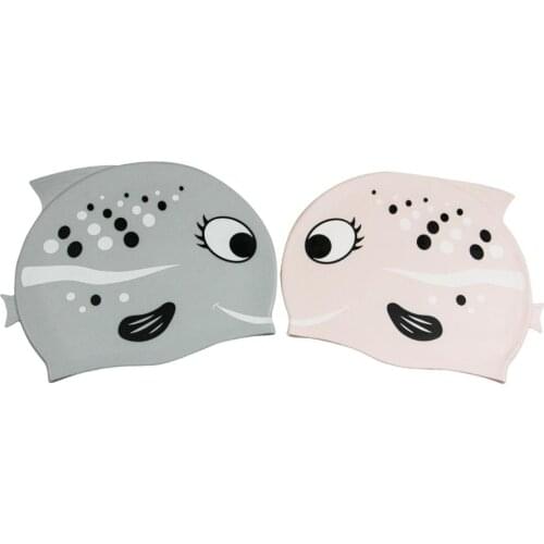 Julysand Childrens Swimming Caps Fish Pattern Skin Friendly Silicone Comfortable Cap High-end Swimming Caps