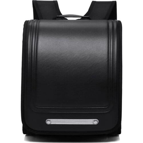 2021 Japanese School Bag Orthopedic Waterproof PU Schoolbag Children School Bags For Boys Girls Kids Solid Student Backpack