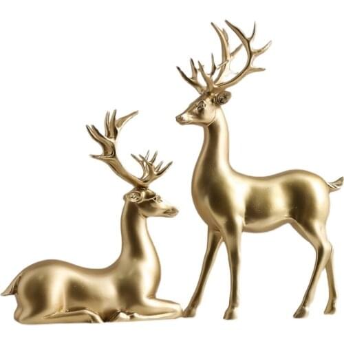 European style resin handicraft ornaments European and American style home decoration standing deer lying deer ornaments home