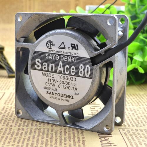 8025 8CM 110V 109S033 9W 0.12/0.1A SAN ACE 80MM FAN
