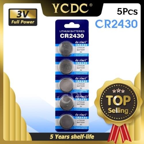 YCDC 5pcs CR2430 DL2430 ECR1620 5011LC KCR2430 L20 Lithium Button cell Coin Battery for watch,5pcs CR2430 Battery