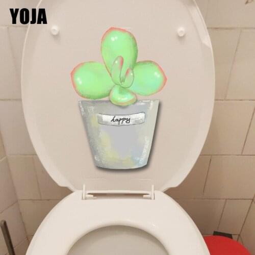 YOJA 14.5*22.2CM Green Fleshy Pot Cartoon Childern Bedroom Wall Sticker Decal Home Toilet WC Decor T1-1055