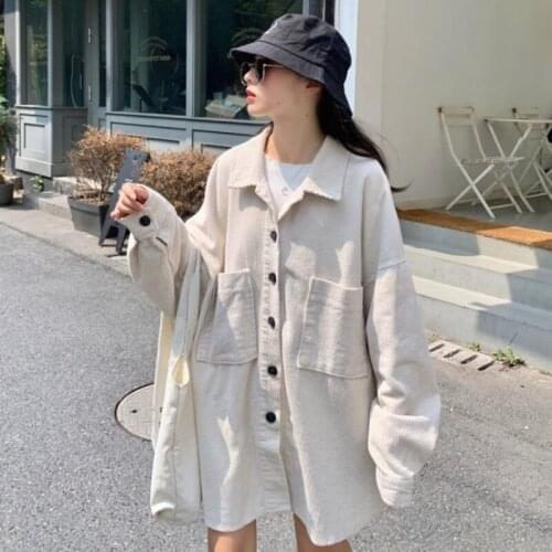 Jacket Woman Oversized Long Jacket Solid Cardigan Outerwear Ladies Autumn Casual Coat Fashion Loose Top Korean Style Streetwear