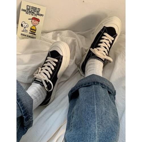 Female 2021 trend spring and autumn new British style students all-match casual and comfortable canvas shoes flat bottom