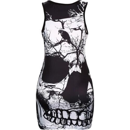 Sexy Skull Leopard Print Midi Dress Women Clothes Plus Size Vestido Elegant Spaghetti Strap Bodycon Night Club Dresses