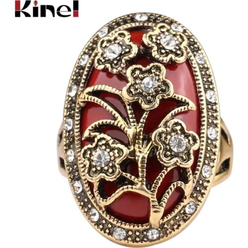 Free Shipping 2015 Charms Fashion Vintage Wedding Flower Rings High Quality Color Flower Design For Women