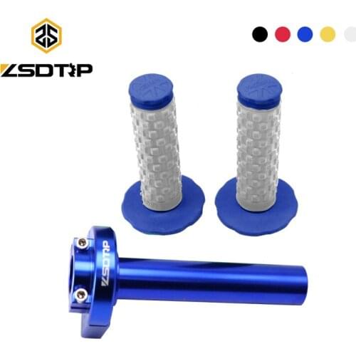 ZSDTRP 22mm 7/8" Aluminum Accelerator Throttle Twist Grips with Handle Grips For Yamaha Kawasaki Suzuki Scooter Bike Cafe Racer