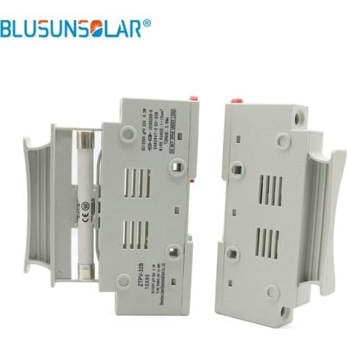 1 piece Solar Fuse Holder 1500V DC Wire Fusible 10X85 gPV for Solar PV System Protection Use to Din Rail