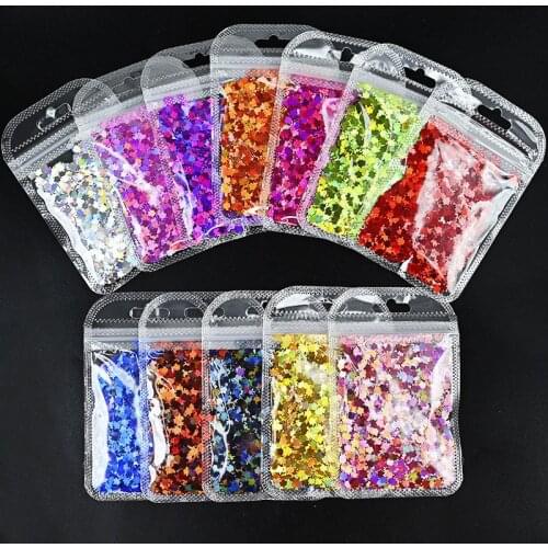 1Bag Holographic Nail Glitter 3mm Maple Leaves Flakes Shining Sequin For Nail Art Paillette Manicure 3D DIY Nail Art Decorations